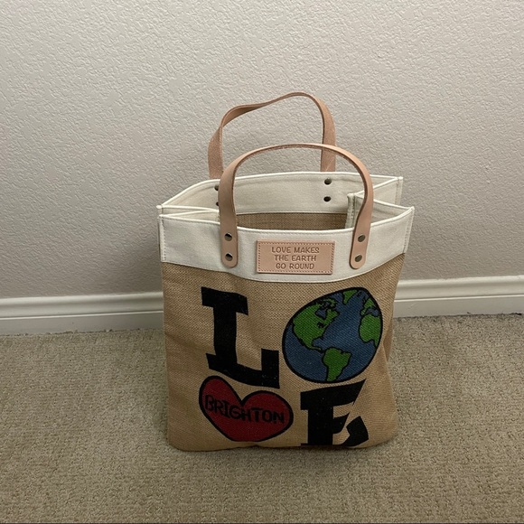BRIGHTON Love The Earth Canvas Bag Purse Tote - Picture 4 of 6